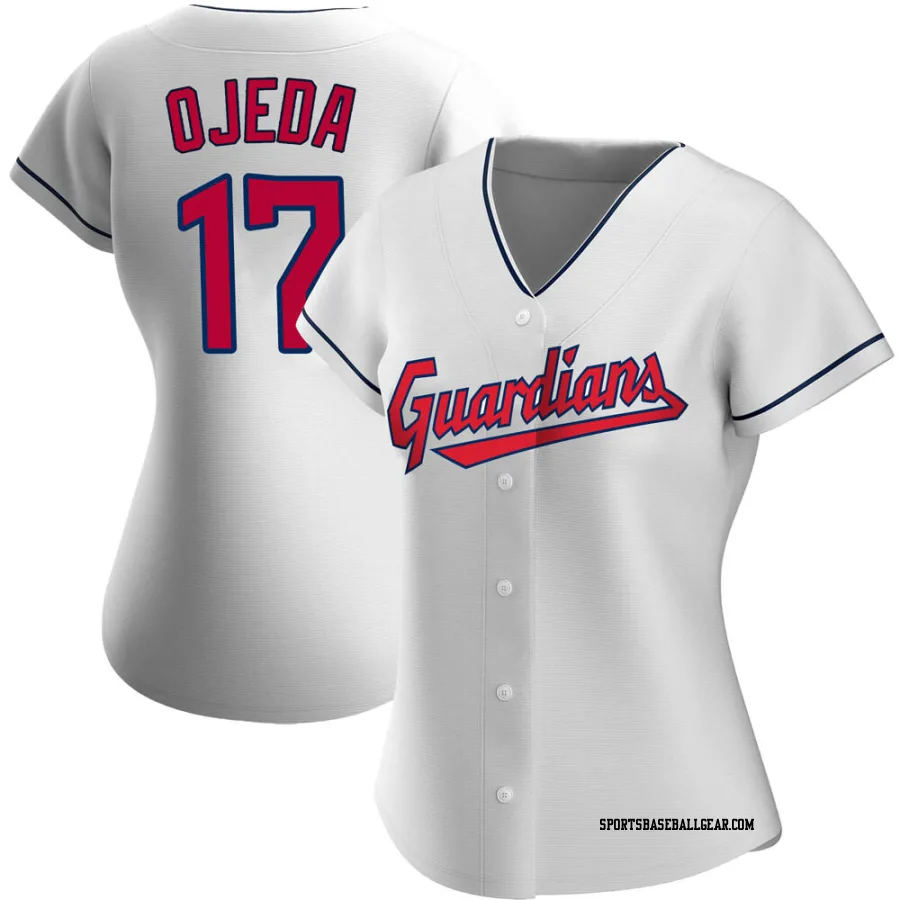 Bob Ojeda Women's Cleveland Guardians White Replica Home Jersey