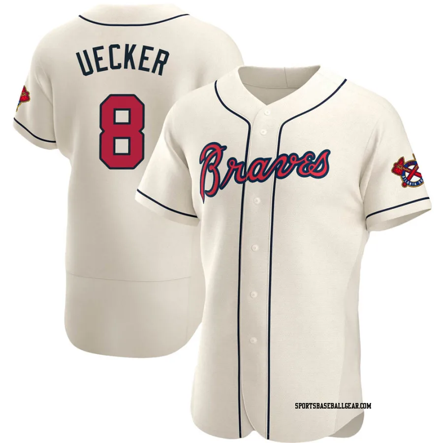 Bob Uecker Men's Atlanta Braves Cream Authentic Alternate Jersey