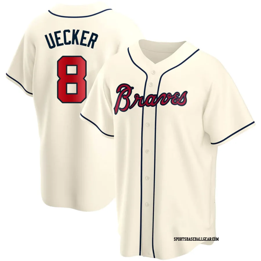 Bob Uecker Men's Atlanta Braves Cream Replica Alternate Jersey