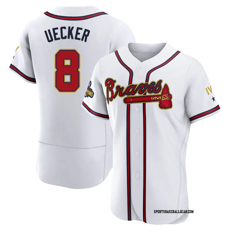 Bob Uecker Men's Atlanta Braves Gold Authentic White 2022 Program Jersey