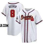 Bob Uecker Men's Atlanta Braves Gold Replica White 2022 Program Jersey