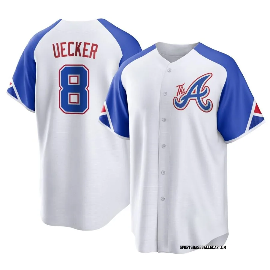 Bob Uecker Men's Atlanta Braves White Replica 2023 City Connect Jersey