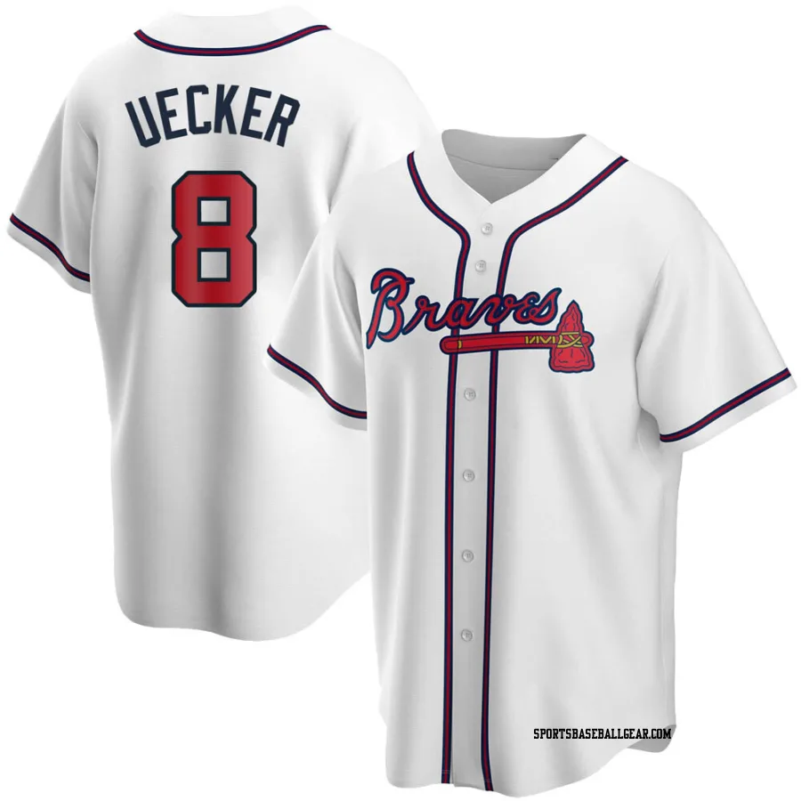 Bob Uecker Men's Atlanta Braves White Replica Home Jersey