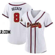 Bob Uecker Women's Atlanta Braves Gold Authentic White 2022 Program Jersey