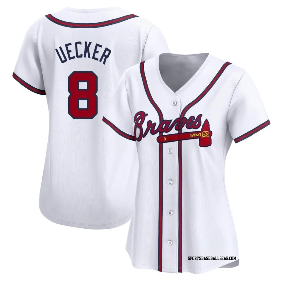 Bob Uecker Women's Atlanta Braves White Limited Home Jersey