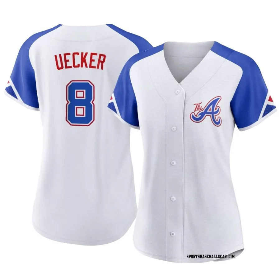 Bob Uecker Women's Atlanta Braves White Replica 2023 City Connect Jersey