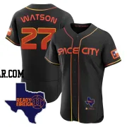 Bob Watson Men's Houston Astros Black Authentic 2023 Space City Ready 2 Reign Flex Base Jersey