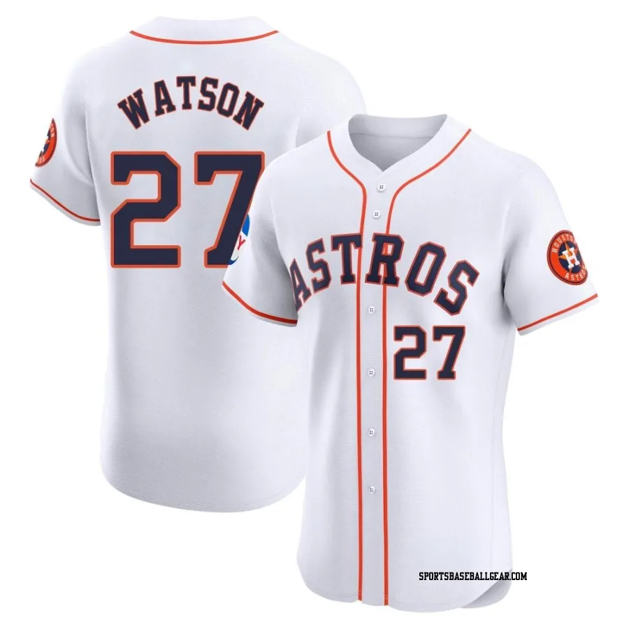 Bob Watson Men's Houston Astros White Elite Home Patch Jersey