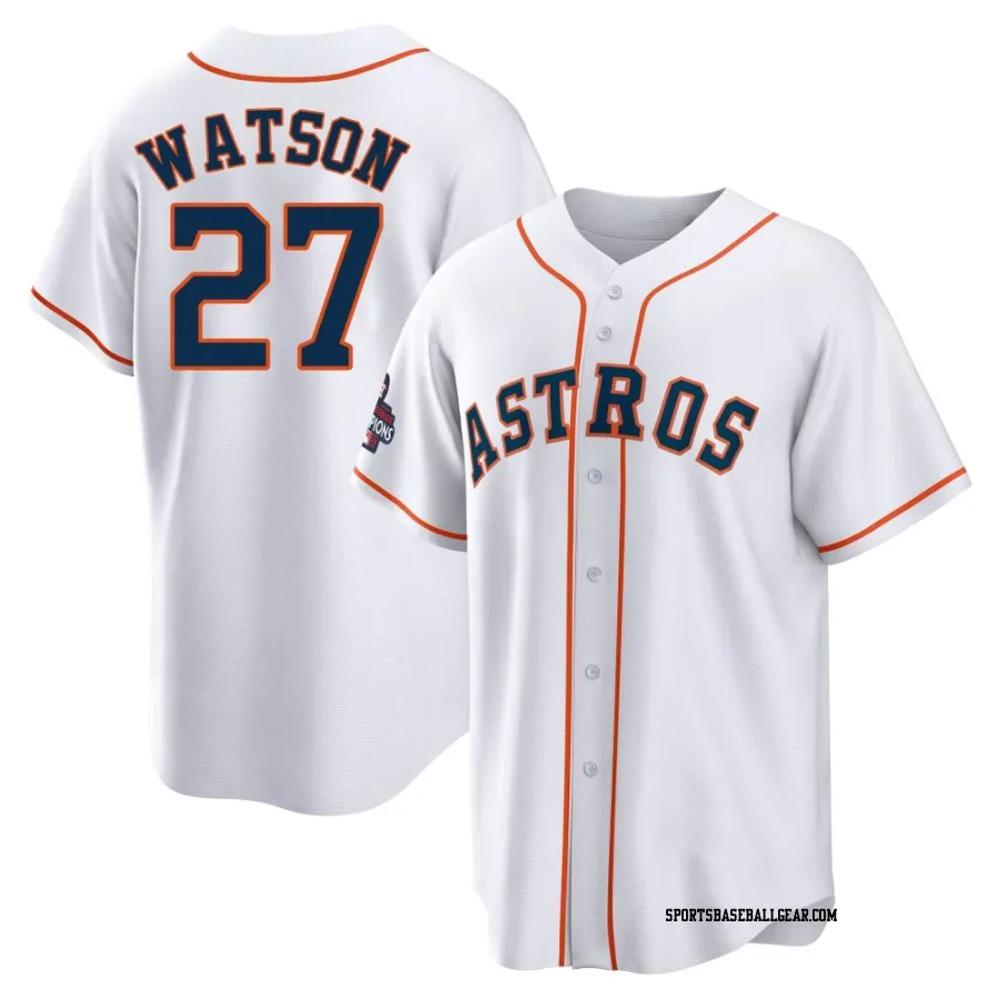 Bob Watson Men's Houston Astros White Replica 2022 World Series Champions Home Jersey