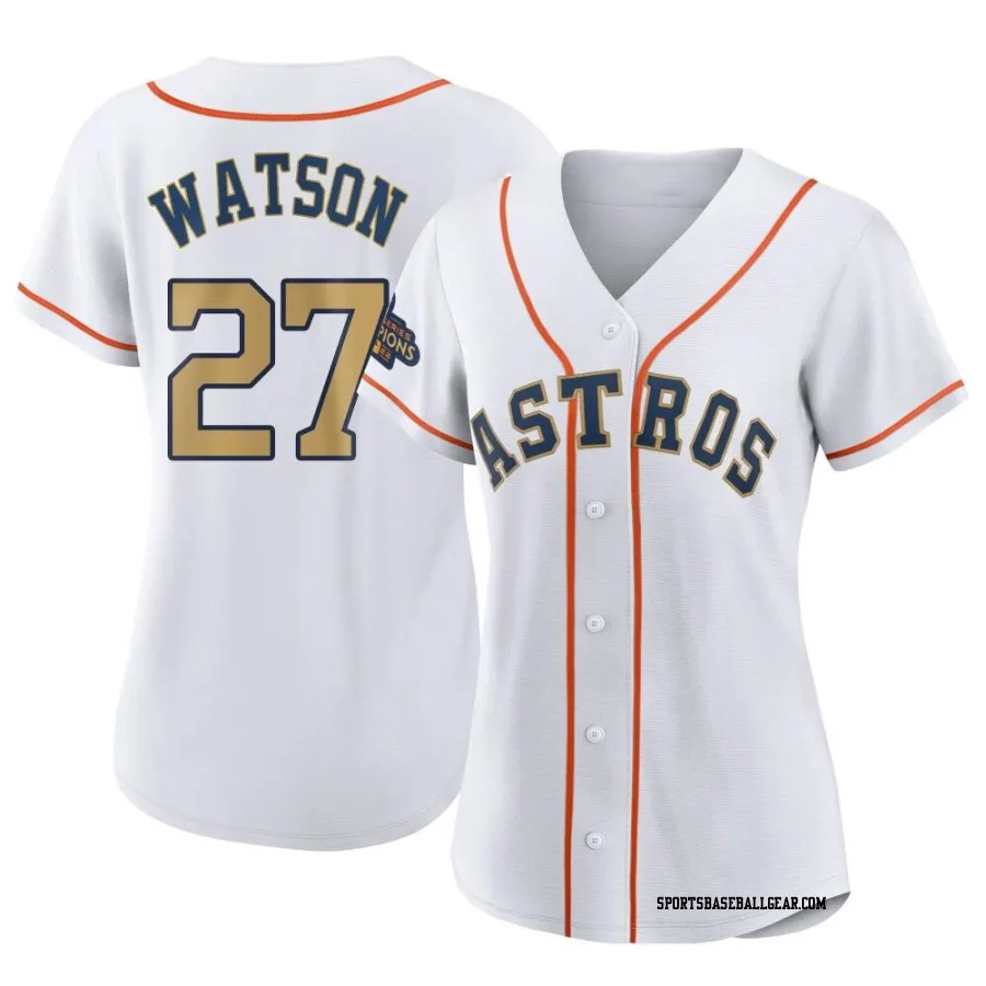 Bob Watson Women's Houston Astros Gold Authentic White 2023 Collection Jersey