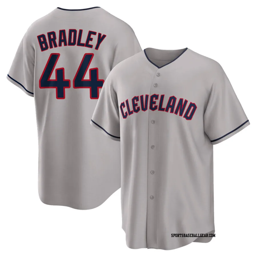 Bobby Bradley Men's Cleveland Guardians Gray Replica Road Jersey