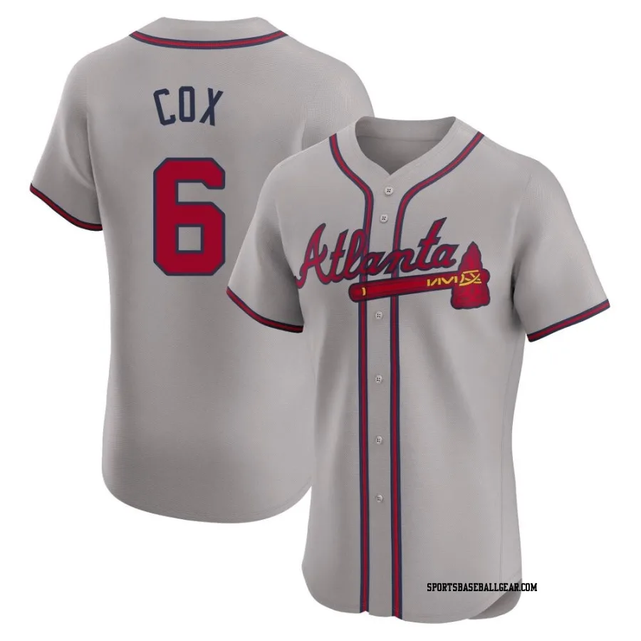 Bobby Cox Men's Atlanta Braves Gray Elite Road Jersey