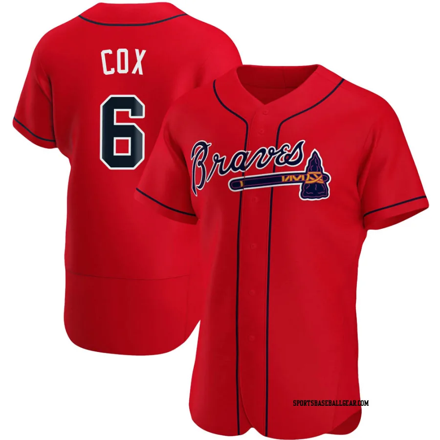 Bobby Cox Men's Atlanta Braves Red Authentic Alternate Jersey