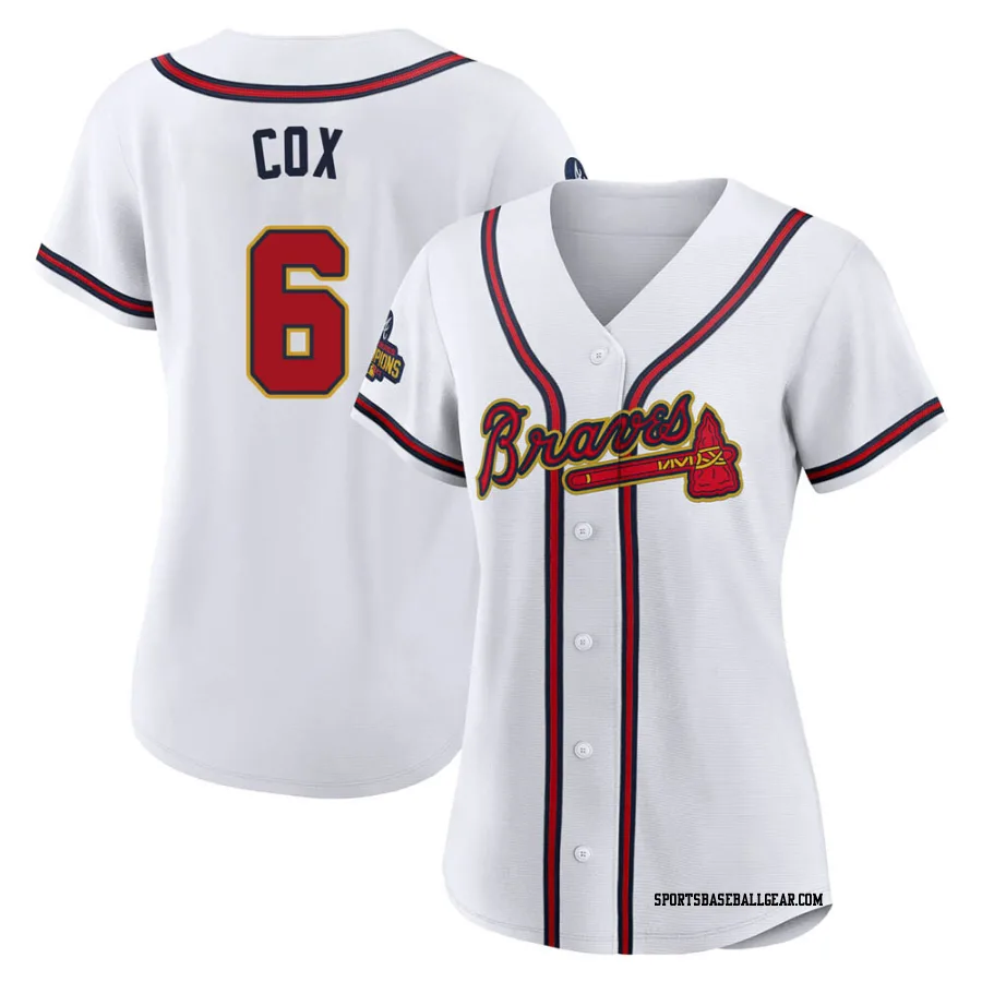 Bobby Cox Women's Atlanta Braves Gold Authentic White 2022 Program Jersey