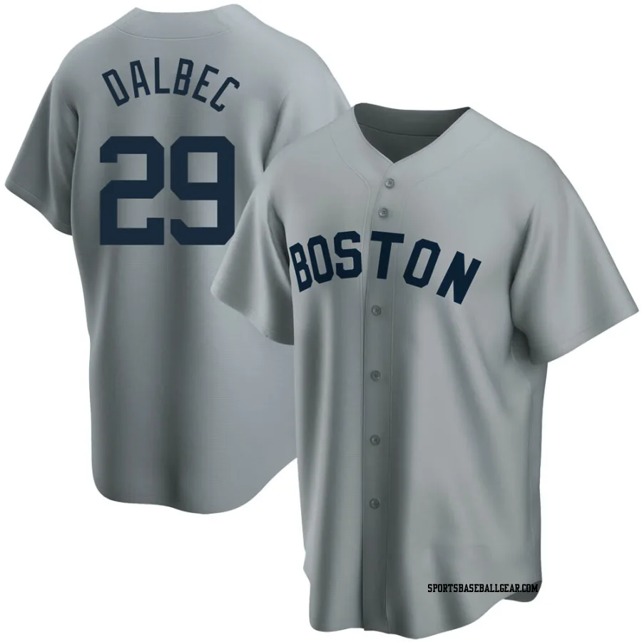 Bobby Dalbec Men's Boston Red Sox Gray Replica Road Cooperstown Collection Jersey