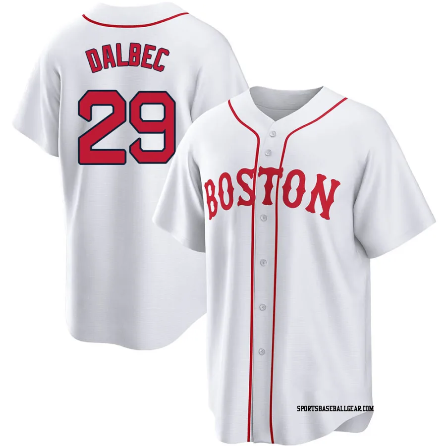 Bobby Dalbec Youth Boston Red Sox White Replica 2021 Patriots' Day Jersey