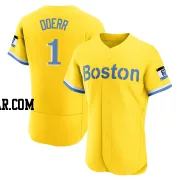 Bobby Doerr Men's Boston Red Sox Gold/Light Authentic Blue 2021 City Connect Jersey