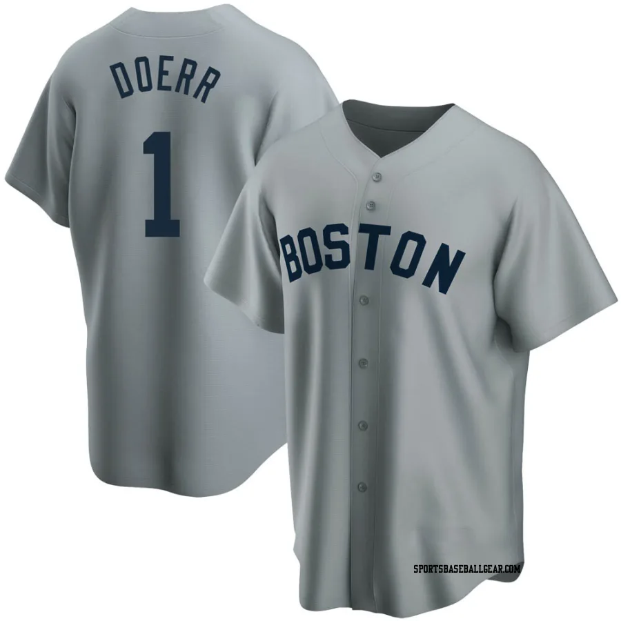 Bobby Doerr Men's Boston Red Sox Gray Replica Road Cooperstown Collection Jersey