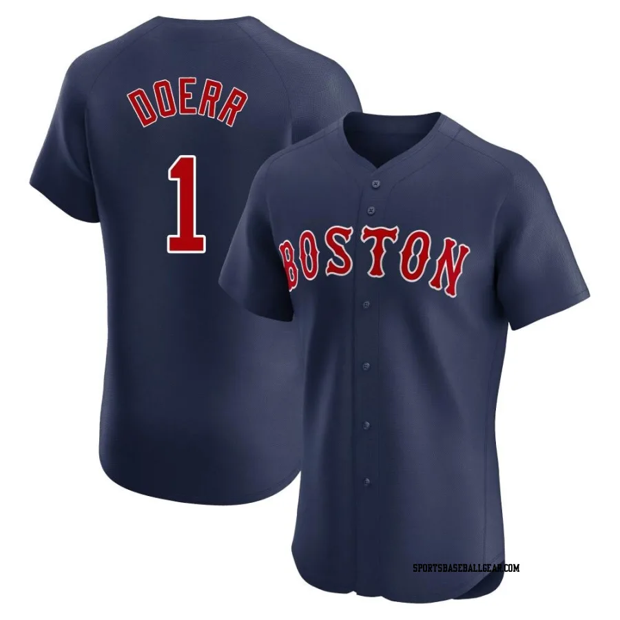 Bobby Doerr Men's Boston Red Sox Navy Elite Alternate Jersey