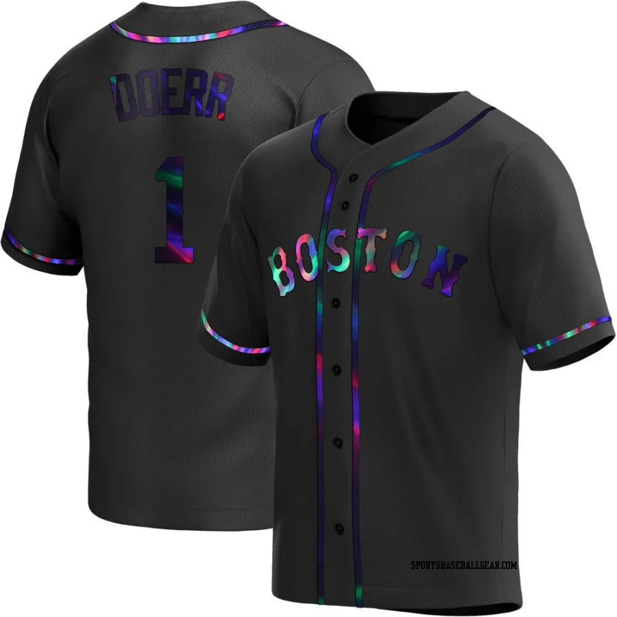 Bobby Doerr Youth Boston Red Sox Black Holographic Replica Alternate Jersey