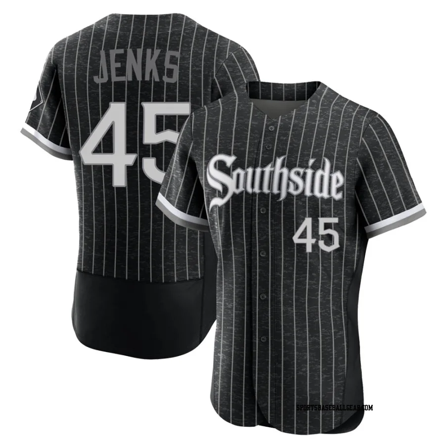 Bobby Jenks Men's Chicago White Sox Black Authentic 2021 City Connect Jersey