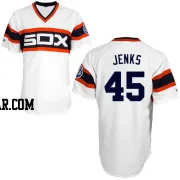 Bobby Jenks Men's Chicago White Sox White Authentic 1983 Throwback Jersey