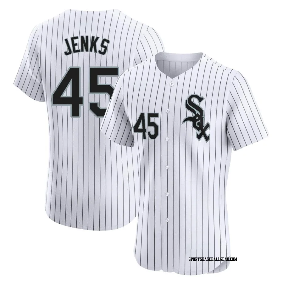 Bobby Jenks Men's Chicago White Sox White Elite Home Jersey