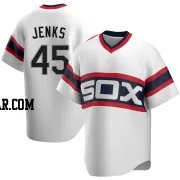 Bobby Jenks Men's Chicago White Sox White Replica Cooperstown Collection Jersey