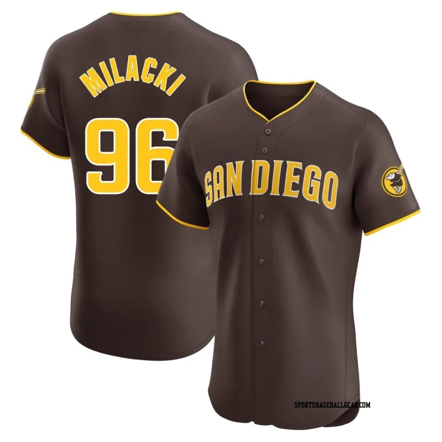 Bobby Milacki Men's San Diego Padres Brown Elite Road Vapor Premier Jersey