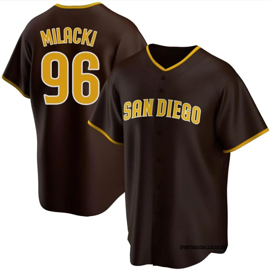 Bobby Milacki Men's San Diego Padres Brown Replica Road Jersey