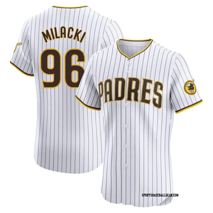 Bobby Milacki Men's San Diego Padres White Elite Home Jersey