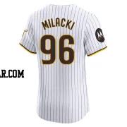 Bobby Milacki Men's San Diego Padres White Elite Home Patch Jersey