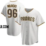 Bobby Milacki Men's San Diego Padres White/Brown Replica Home Jersey