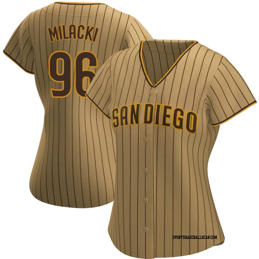 Bobby Milacki Women's San Diego Padres Tan/Brown Replica Alternate Jersey