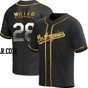 Bobby Miller Men's Los Angeles Dodgers Black Golden Replica Alternate Jersey