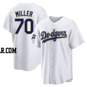 Bobby Miller Men's Los Angeles Dodgers White/Gold Replica 2021 Gold Program Player Jersey