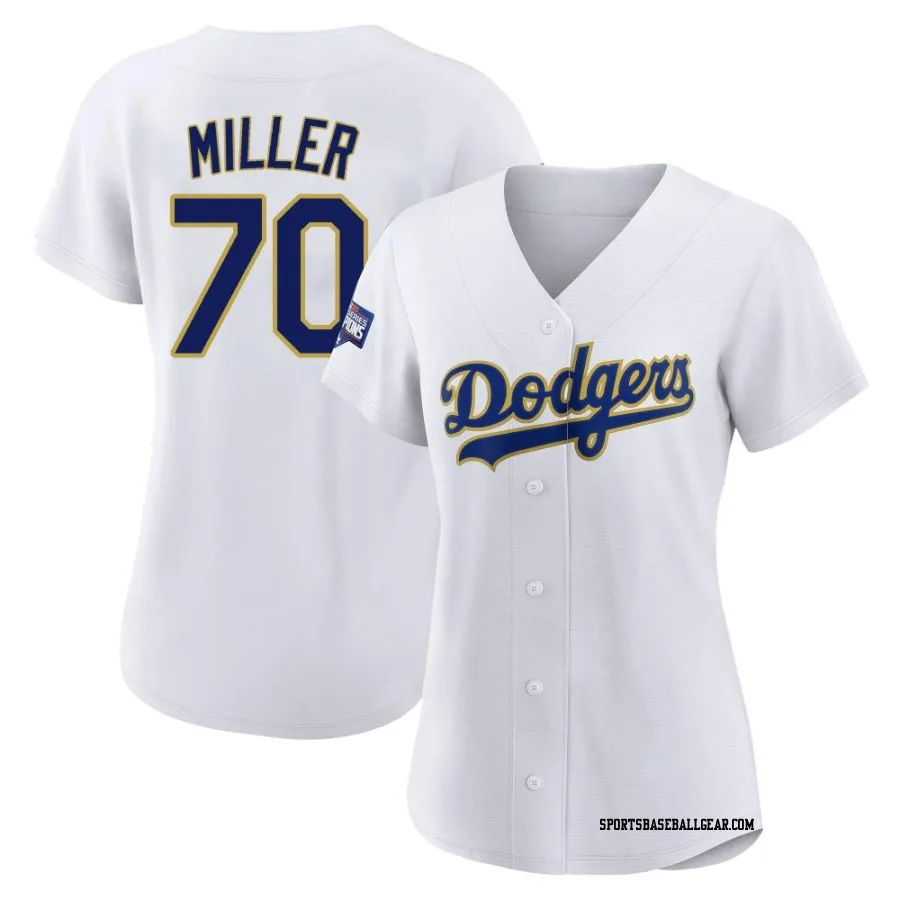 Bobby Miller Women's Los Angeles Dodgers White/Gold Replica 2021 Gold Program Player Jersey