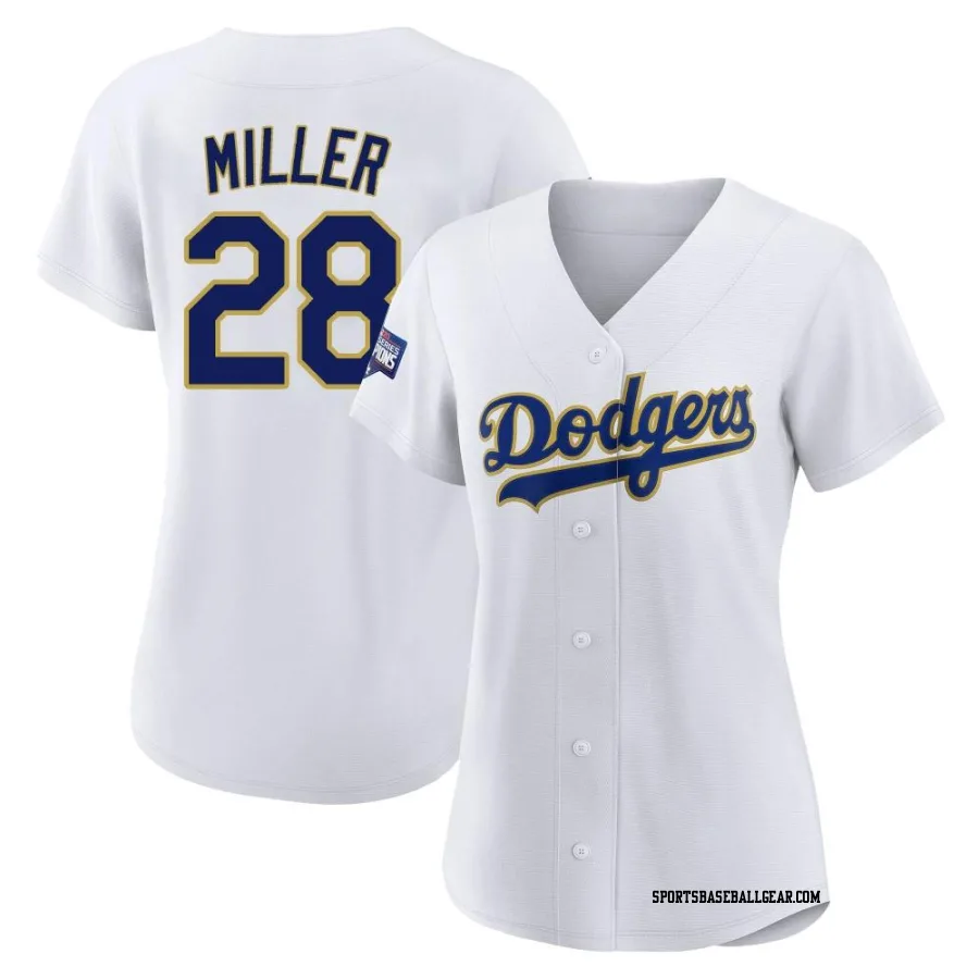 Bobby Miller Women's Los Angeles Dodgers White/Gold Replica 2021 Gold Program Player Jersey