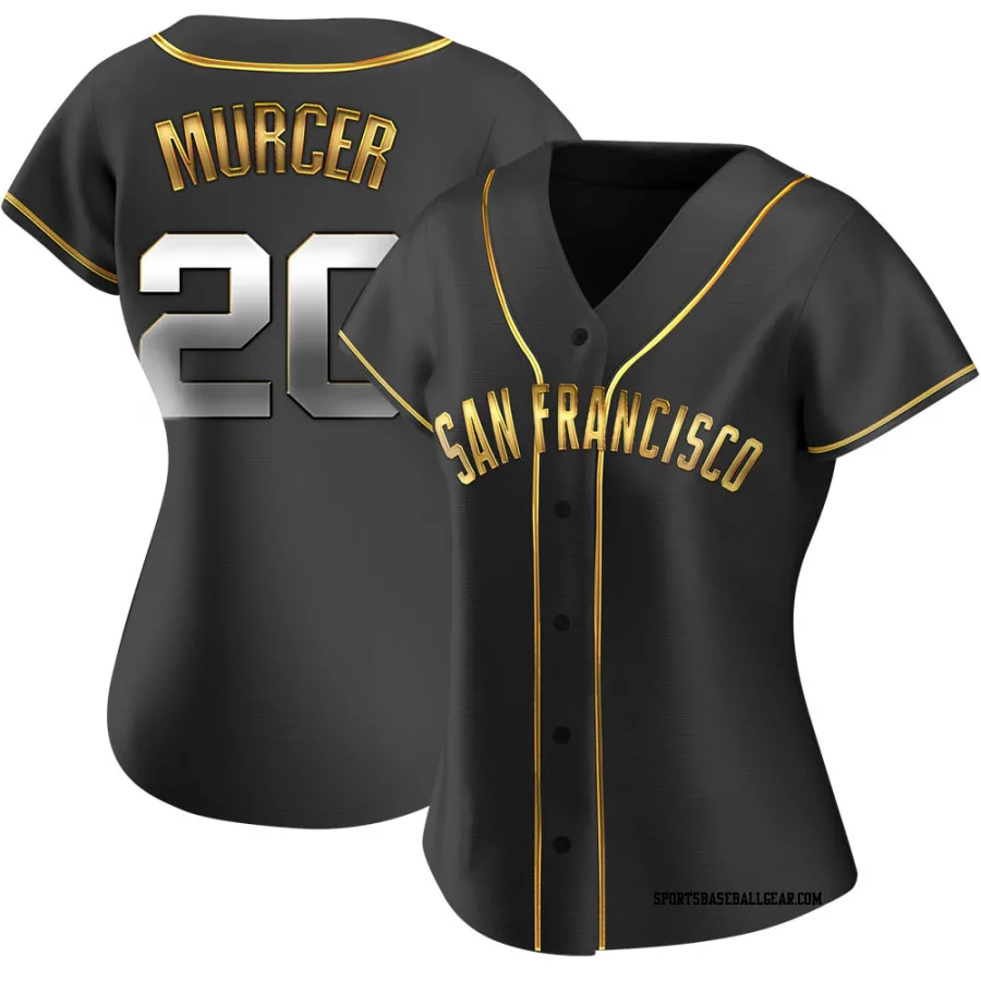 Bobby Murcer Women's San Francisco Giants Black Golden Replica Alternate Jersey