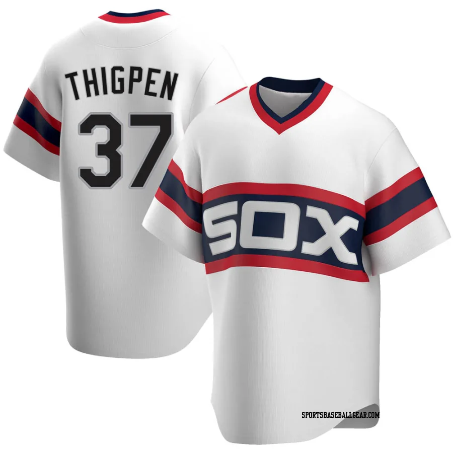 Bobby Thigpen Men's Chicago White Sox White Replica Cooperstown Collection Jersey