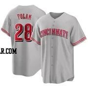 Bobby Tolan Men's Cincinnati Reds Gray Replica Road Jersey