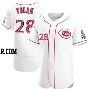 Bobby Tolan Men's Cincinnati Reds White Authentic Home Jersey