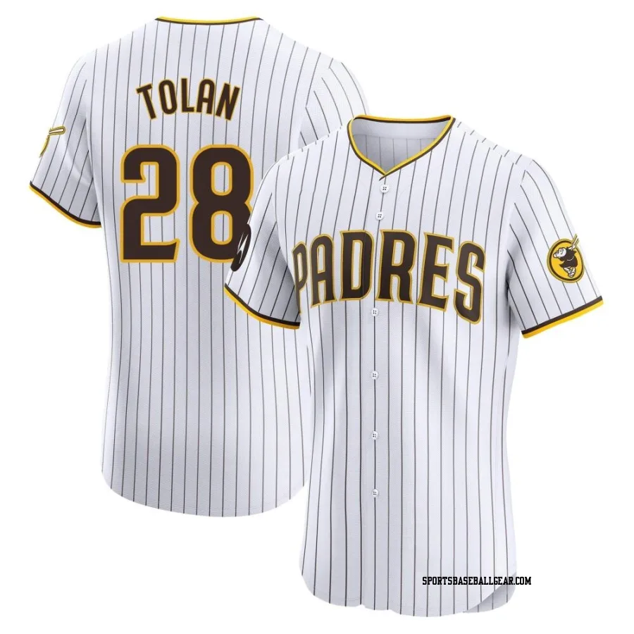 Bobby Tolan Men's San Diego Padres White Elite Home Patch Jersey