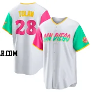 Bobby Tolan Men's San Diego Padres White Replica 2022 City Connect Jersey