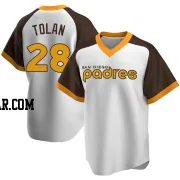 Bobby Tolan Men's San Diego Padres White Replica Home Cooperstown Collection Jersey