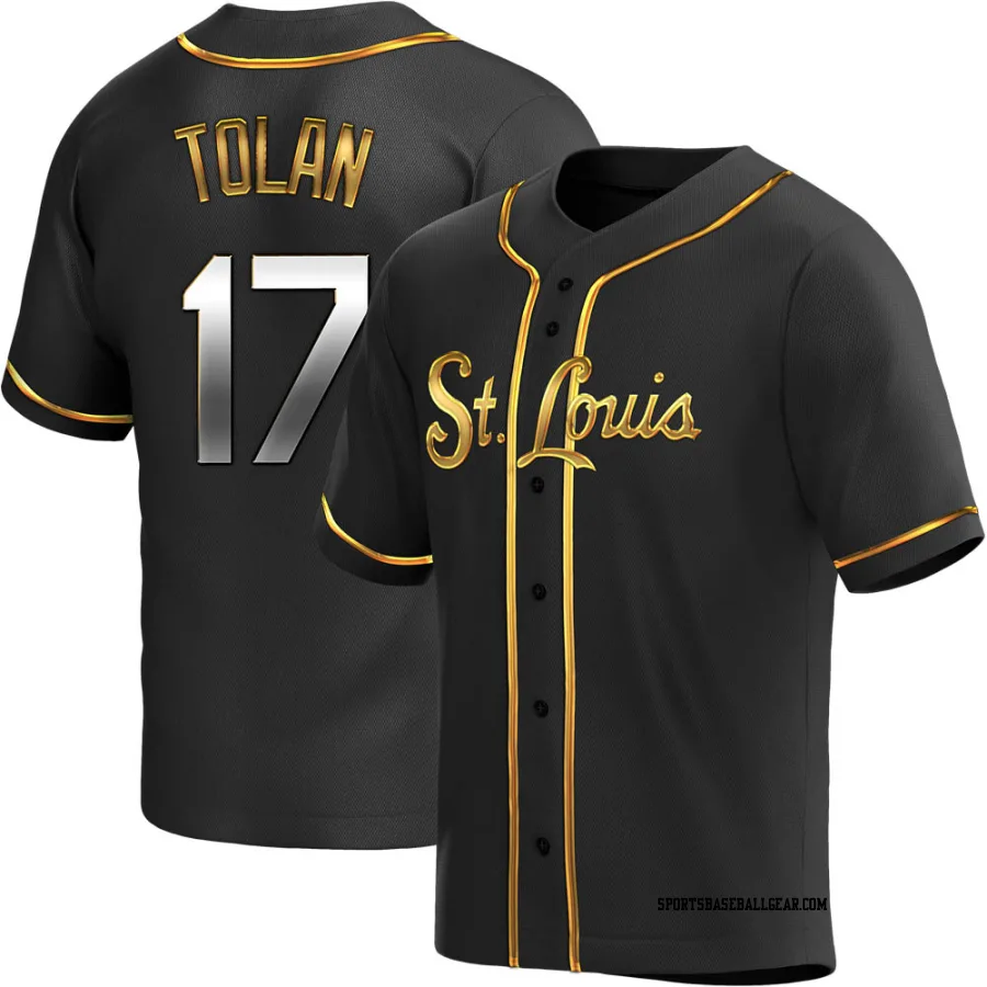 Bobby Tolan Men's St. Louis Cardinals Black Golden Replica Alternate Jersey