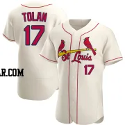 Bobby Tolan Men's St. Louis Cardinals Cream Authentic Alternate Jersey