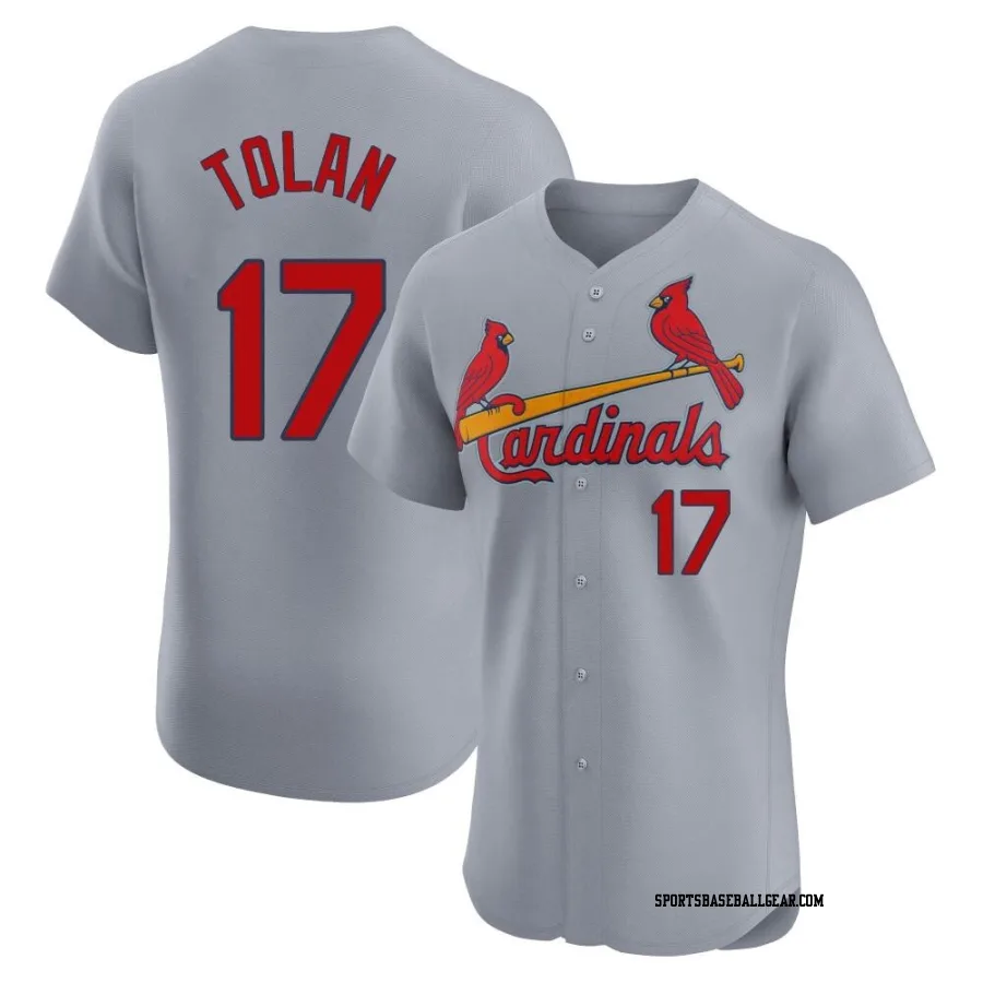 Bobby Tolan Men's St. Louis Cardinals Gray Elite Road Jersey