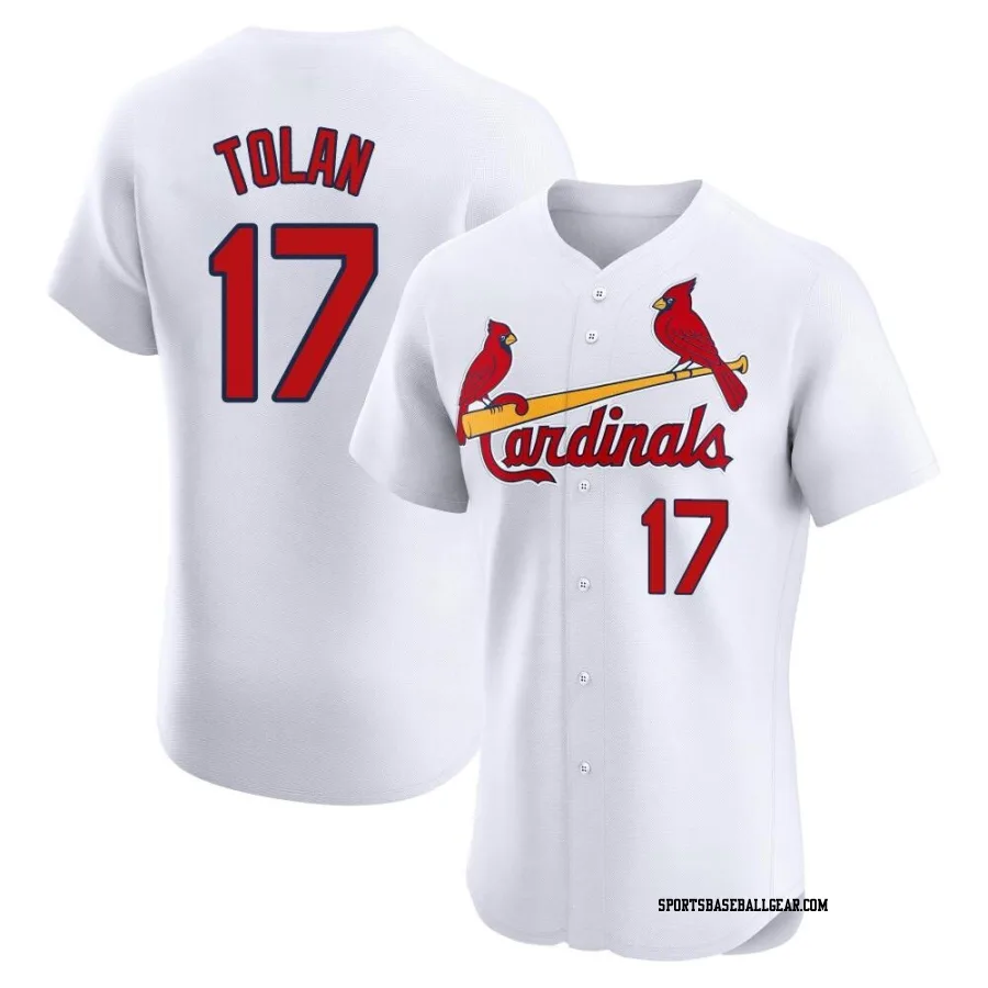 Bobby Tolan Men's St. Louis Cardinals White Elite Home Jersey