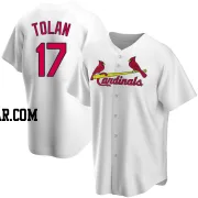 Bobby Tolan Men's St. Louis Cardinals White Replica Home Jersey